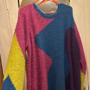 LOGO by Lori Goldstein Multicolor Crew Neck Sweater